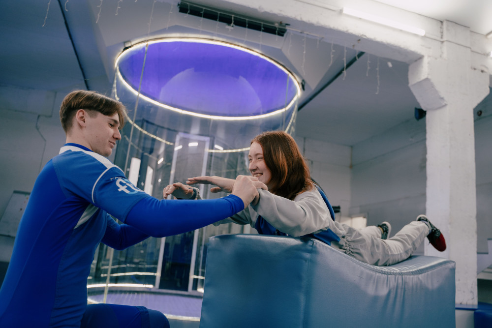 Полет в аэротрубе с видеосъемкой