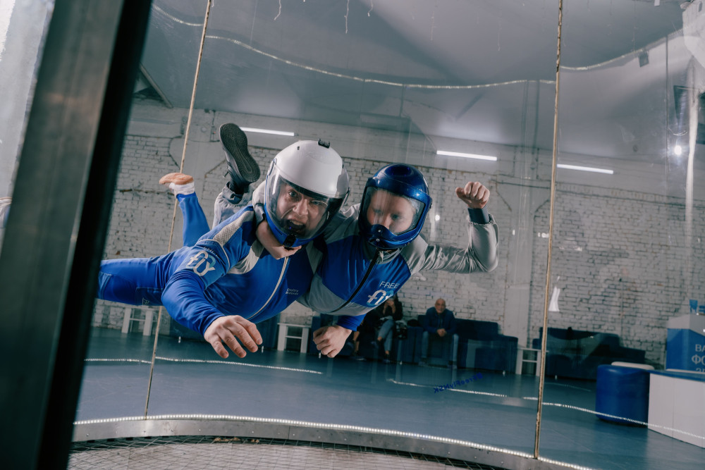 Полет в аэротрубе с видеосъемкой