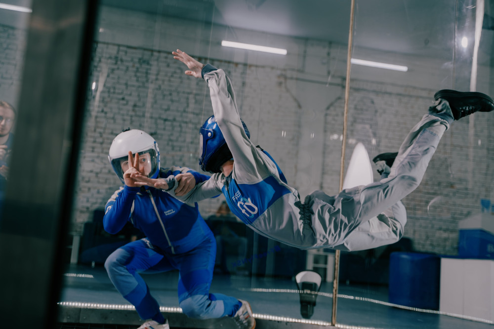 Полет в аэротрубе с видеосъемкой