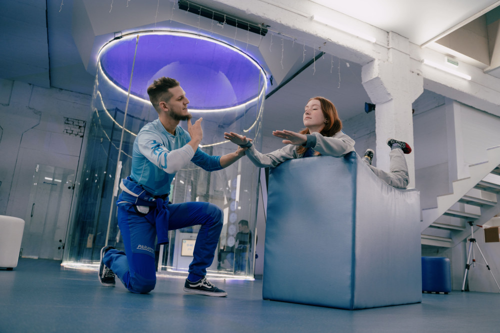 Полет в аэротрубе с видеосъемкой